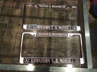 Downtown L.  A.  Motors Dealer Metal License Plate Frame Melicense Plate Frame Pair
