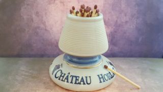 Vintage Style French Pyrogene Match Holder Advertising Château Horlait Wine