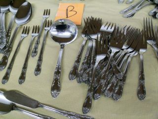 STAINLESS FLATWARE ONEIDA CUSTOM CRAFT THOR OHS103 HUGE 111 PC SERVICE FOR 16, 3