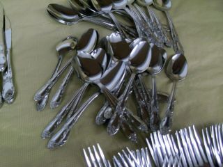 STAINLESS FLATWARE ONEIDA CUSTOM CRAFT THOR OHS103 HUGE 111 PC SERVICE FOR 16, 6