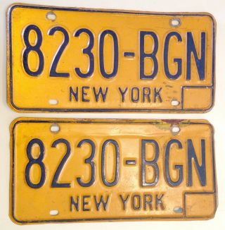 Matching Set Of Vintage York License Plates Combine
