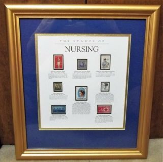 The Stamps Of Nursing Picture,  Framed U.  S.  Nurse Stamps,  Usps Philatelic
