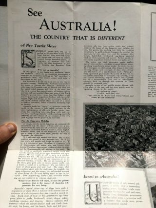 1930 ' s Australia Travel Brochure w/ Great Cover Image 4