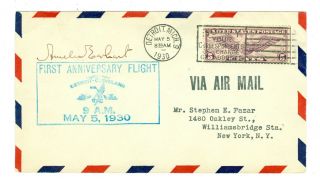 Pilot Amelia Earhart Signed Cover 1930 1st Ann.  Flight Detroit Amphibian Service