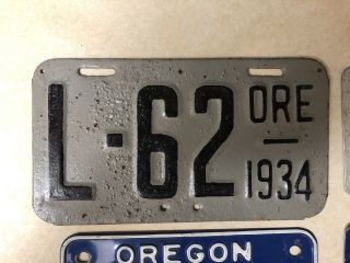1934 Oregon Motorcycle License Plate