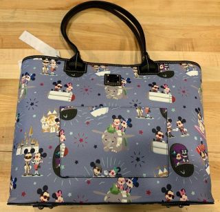 Disney Dooney And Bourke Mickey Minnie Attractions Rides Hipster Tote Bag Nwt