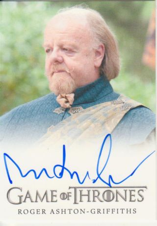 Game Of Thrones Season 5 - Autograph Card Signed By Roger Ashton - Griffiths Mace