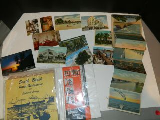 Key West Vintage Post Cards,  Menu And Brochure