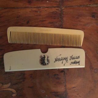 Vintage Lady Bobbie Celluloid Hair Comb Niagara Falls Canada Souvenir