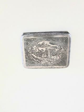 Antique Persian Silver Cigarette Box Ornate Design