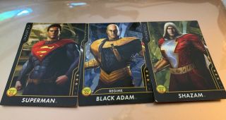 Injustice Arcade Dave And Busters Card Shazam,  Black Adam,  Superman Ultra Rare
