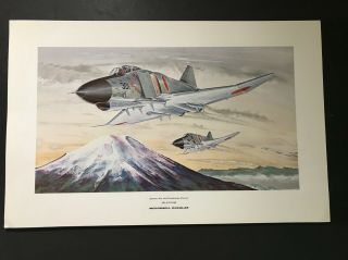 Rare Mcdonnell Douglas Japan Air Force F - 4 Phantom 17x11 Lithograph