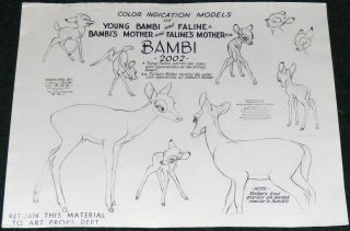Walt Disney Bambi 1940 Production Model Sheet Mother