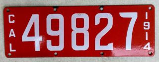 California 1914 License Plates Porcelain Pair with matching tab 3