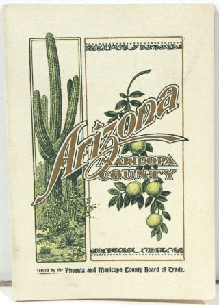 Arizona W/ Particular Attention To Its Imperial County Of Maricopa Tourism 1901