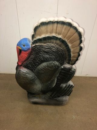 Vtg Union Thanksgiving Lighted Blow Mold Turkey Don Featherstone 25 " Yard Decor