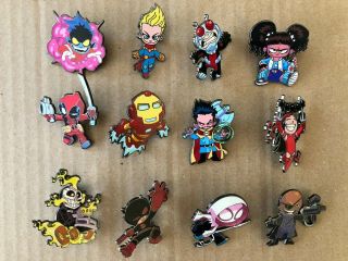 Comic - Con Sdcc 2018 Marvel Exclusive Skottie Young 12 Pin Blind Box Complete Set