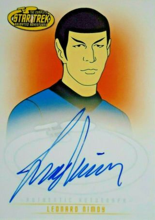 Star Trek Complete Animated (a2) Leonard Nimoy As Spock Autograph Card