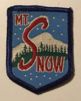 Mount Mt Snow Vintage Skiing Ski Patch Vermont Vt Resort Souvenir Travel