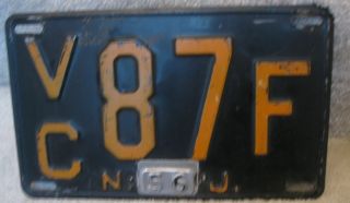 Vintage Antique 1956 Jersey License Plates - Vc87f Nj56