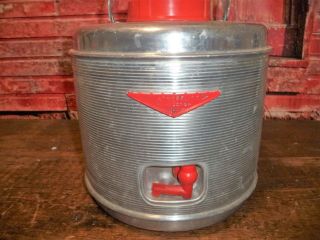 Vintage 50 - 60s Picnic 10 " Poloron Aluminum Water Drink Thermos Camping Cooler Jug