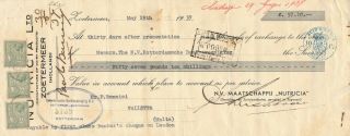 Netherlands 1937,  Malta Stamps As Revenues On Bill Of Exchange A797