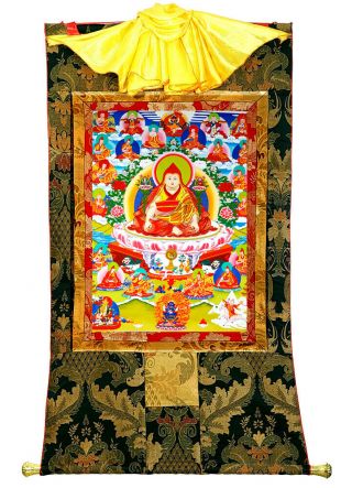 70 " Mineral Color Tibet Buddhist Thangka Jonang School Master - Kunchen Dolpopa