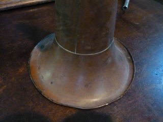 Antique Edison Home Cylinder Phonograph Horn Copper 6.  75 " X 14.  5 " Tight Seams