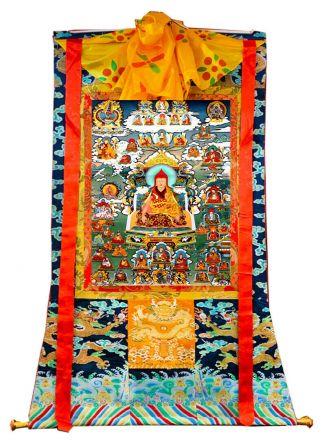 78inch Tibet Buddhist Thangka Painting Jonang School Great Master Lama Taranatha