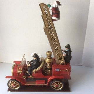 Mr Christmas Fire Truck America ' s Bravest Animated Musical Christmas Climb Santa 2