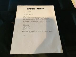 Per Brock Peters 1977 Letter Sent To Minister Louis Farrakhan