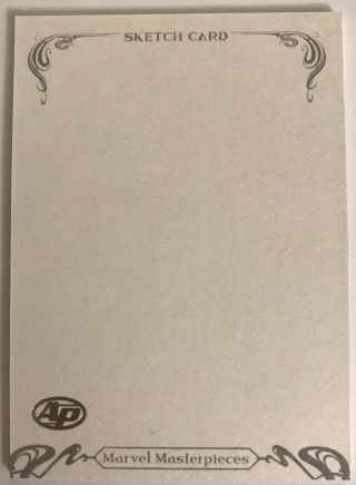 2018 Upper Deck Marvel Masterpieces Blank Ap Sketch Card Very Rare
