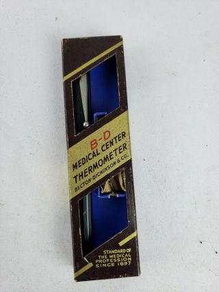 Antique Medical Ctr B - D Rectal Thermometer Beckton Dickinson,  Complete Set 1937