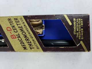 Antique Medical Ctr B - D Rectal Thermometer Beckton Dickinson,  complete set 1937 2