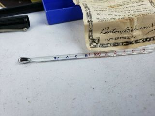 Antique Medical Ctr B - D Rectal Thermometer Beckton Dickinson,  complete set 1937 7