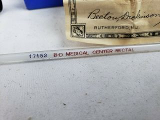 Antique Medical Ctr B - D Rectal Thermometer Beckton Dickinson,  complete set 1937 8