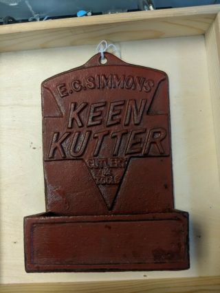 Vintage Keen Kutter Cast Iron Match Holder Advertising Piece