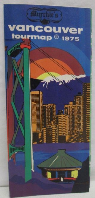 Vintage 1975 Vancouver Tour Map Brochure Accommodations Travel Canada Murrhie 