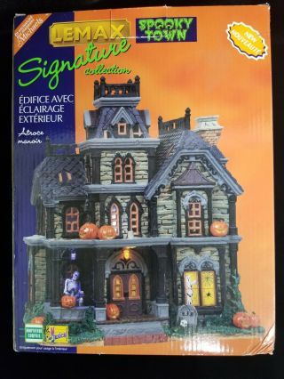 Lemax 85708 DREADFUL MANOR Spooky Town Lighted Building Halloween Decor 2