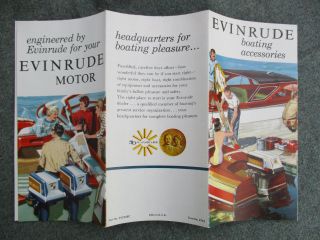 VINTAGE 1950s 1959 EVINRUDE OUTBOARD BOAT MOTOR OWNERS BROCHURE & PAPERS 2