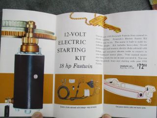 VINTAGE 1950s 1959 EVINRUDE OUTBOARD BOAT MOTOR OWNERS BROCHURE & PAPERS 3