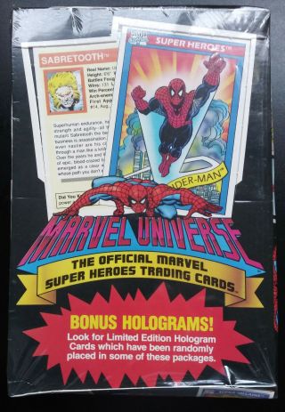 1990 Marvel Universe Series 1 Heroes Trading Cards Factory Box