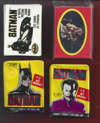 1989 Topps Batman Movie Series 1 Card And Sticker Set 1 - 132 With Both Wrappers