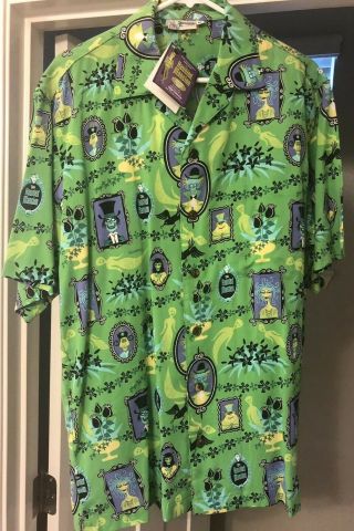 Disney Haunted Mansion Shag Tiki Shirt M (green) Le 999