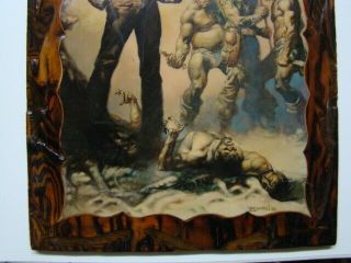 1970 ' s Boris Vallejo Fantasy Mythical Warrior Poster Art on Plywood 4