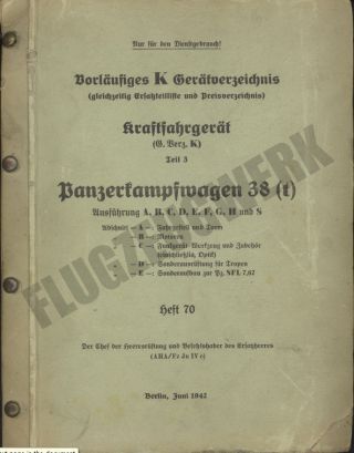 WW2 German Wehrmacht Jagdpanzer 38 Hetzer Manuals and Handbooks - 20 in Total 3
