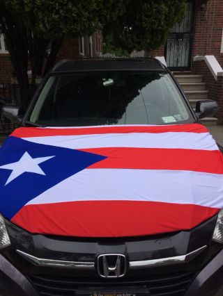 Puerto Rico Flag Hood Cover.  Polyester Fits All Cars.