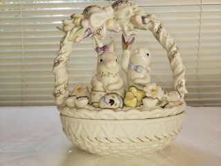 Lenox Easter Morning Bunny Basket Candy Dish