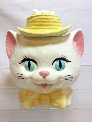 Metlox Kitten Says Meow Vintage Cookie Jar By Poppytrail Made In Calif.  Cl