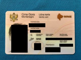 Expired Biometric Id Card From Montenegro